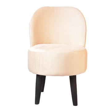 Cream Colour Smooth Round Velvet Chair